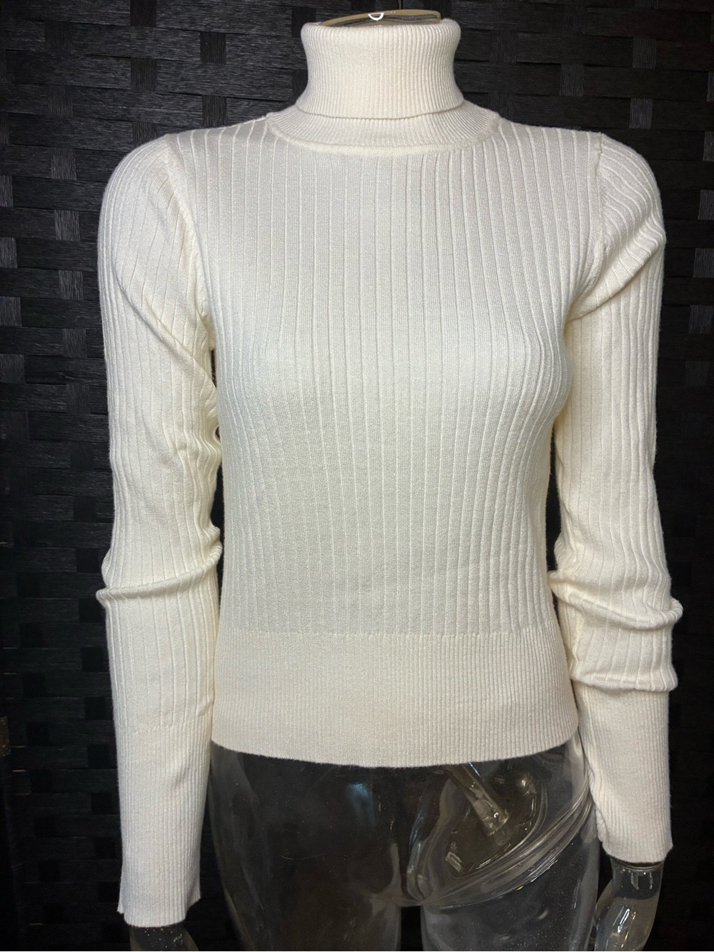 Cyrus Cream Ribbed Knit Top